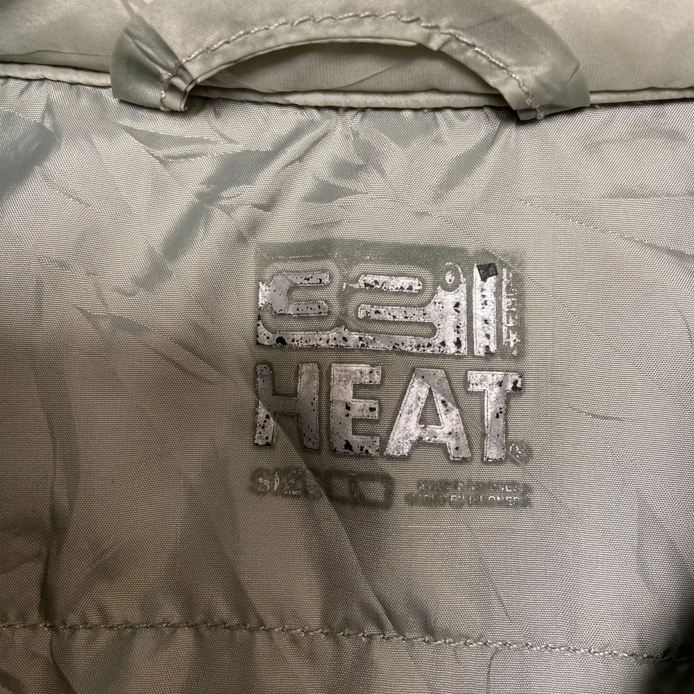 32 Degrees Heat Down Puffer Vest Womens L Gray Nylon Full Zip Mock Neck Casual